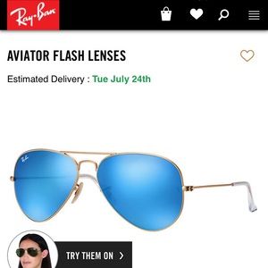 Ray-Ban Aviator Flash Lenses - Gold & Blue Flash